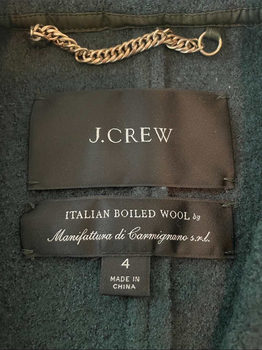 J. Crew Daphne Boiled Wool Top Coat in Dark Forest - Picture 4 of 7